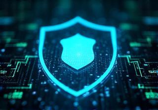 Cybersecurity digital shield with secure network visualization